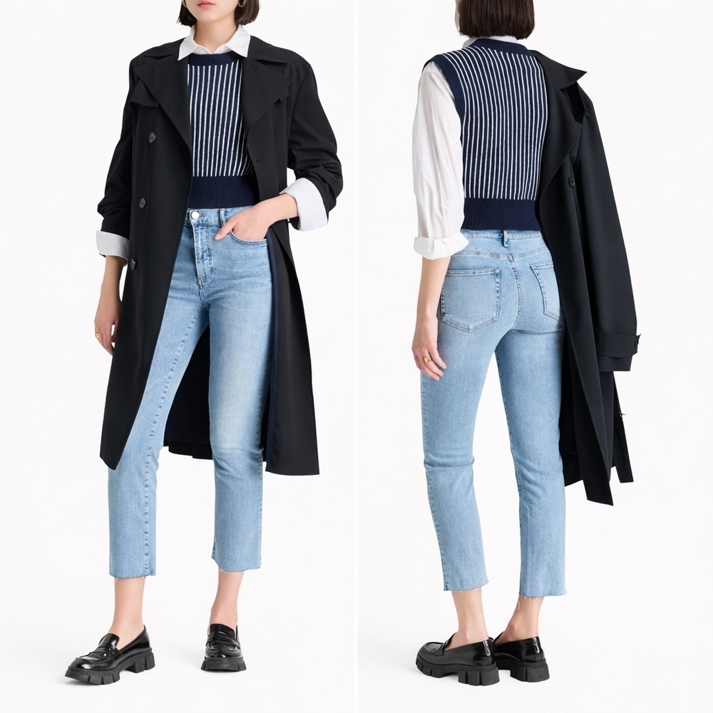 Frame Le High Straight Jeans Locke Light Wash 27